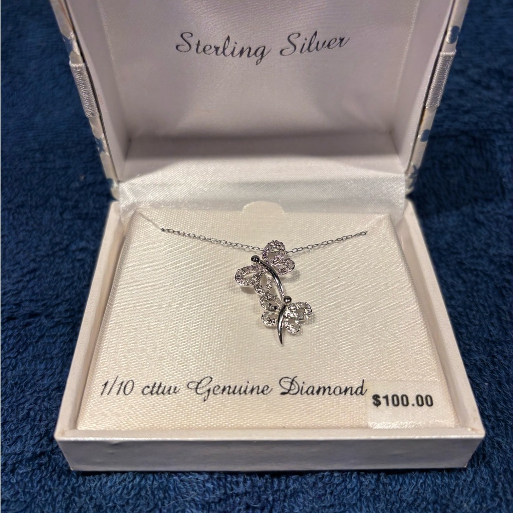 Kohl's Sterling Silver Diamond Butterfly Necklace